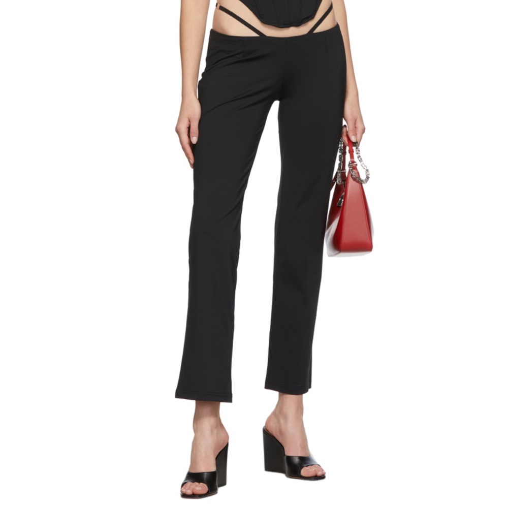 miaou ssense exclusive black thong trousers in size small